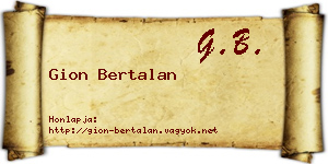 Gion Bertalan névjegykártya